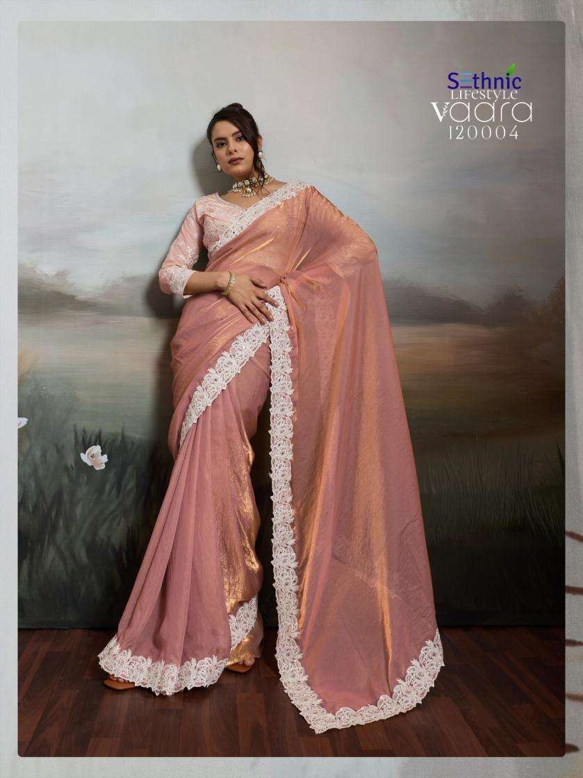 VAARA SERIES 120001 TO 120004 SAREE BY SETHNIC DESIGNER EMBROIDERY AND HAND WORK SATIN VELVET SAREES ARE AVAILABLE AT WHOLESALE PRICE
