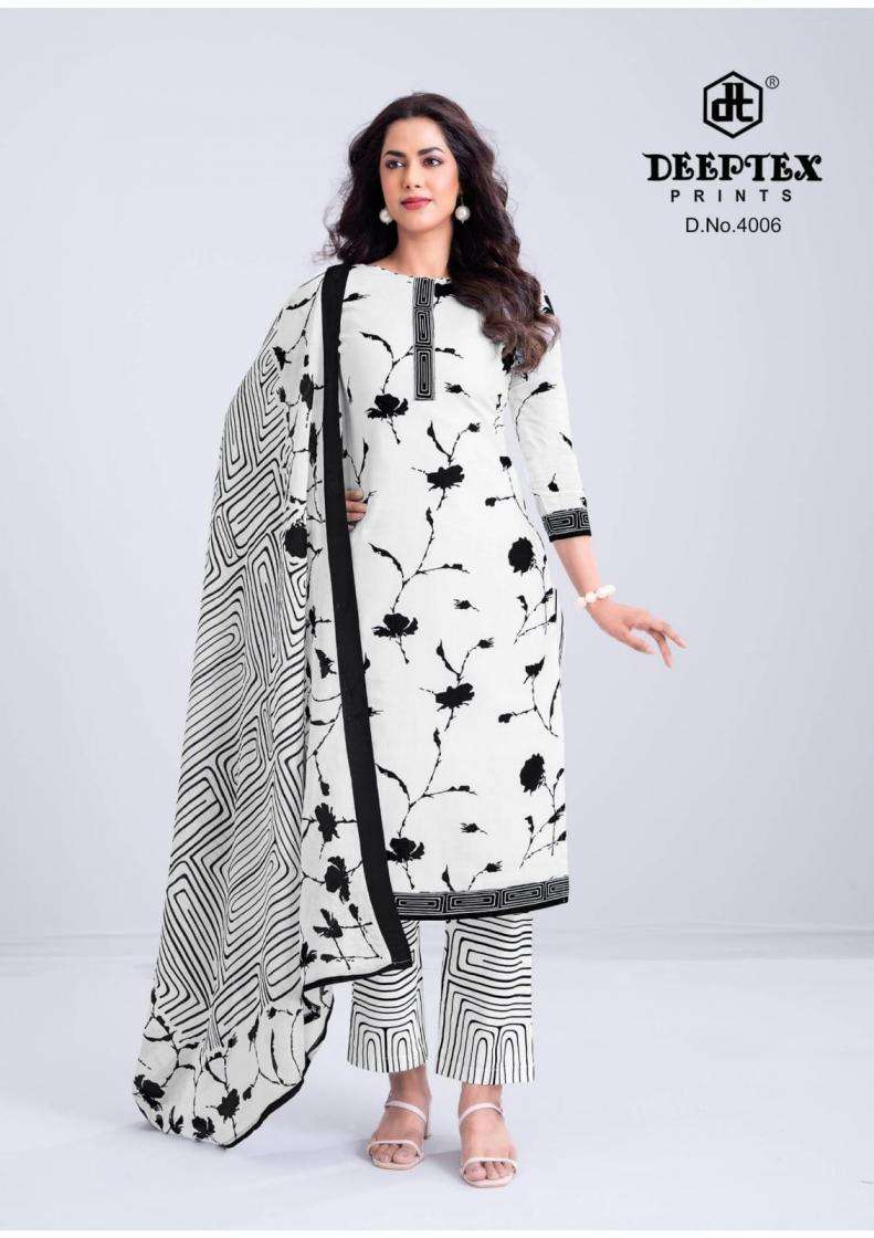 AALIZA BLACK AND WHITE VOL-4 SERIES 4001 TO 4010 BY POINT 8 DEEPTEX DESIGNER WITH PRINTED COTTON SUITS ARE AVAILABLE AT WHOLESALE PRICE