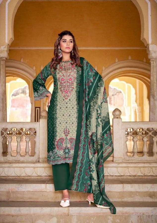 AARZU VOL-32 SERIES 1148 BY ROMANI DESIGNER PRINTED AND WORK SOFT COTTON SUITS ARE AVAILABLE AT WHOLESALE PRICE