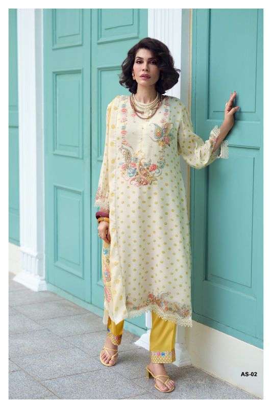 ARTESSA COTTON SERIES 01 TO 04 BY VARSHA DESIGNER PRINTED AND HAND WORK COTTON SUITS ARE AVAILABLE AT WHOLESALE PRICE