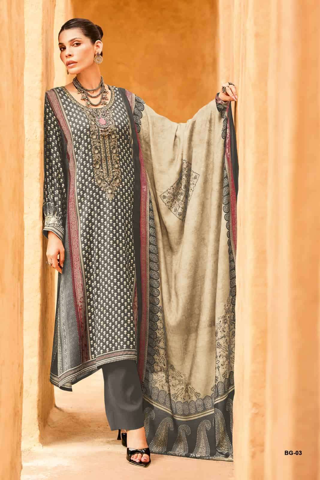 BAGH VOL-2 SERIES 01 TO 04 BY VARSHA DESIGNER DIGITAL PRINTED AND EMBROIDERY WORK VISCOSE MUSLIN SUITS ARE AVAILABLE AT WHOLESALE PRICE