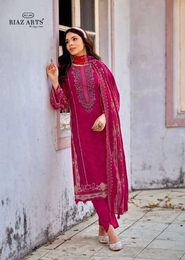 BIN SAEED SURBHI SERIES 1001 TO 1006 BY RINAZ ARTS DESIGNER PRINTED AND EMBROIDERY WORK CAMBRIC COTTON LAWN SUITS ARE AVAILABLE AT WHOLESALE PRICE