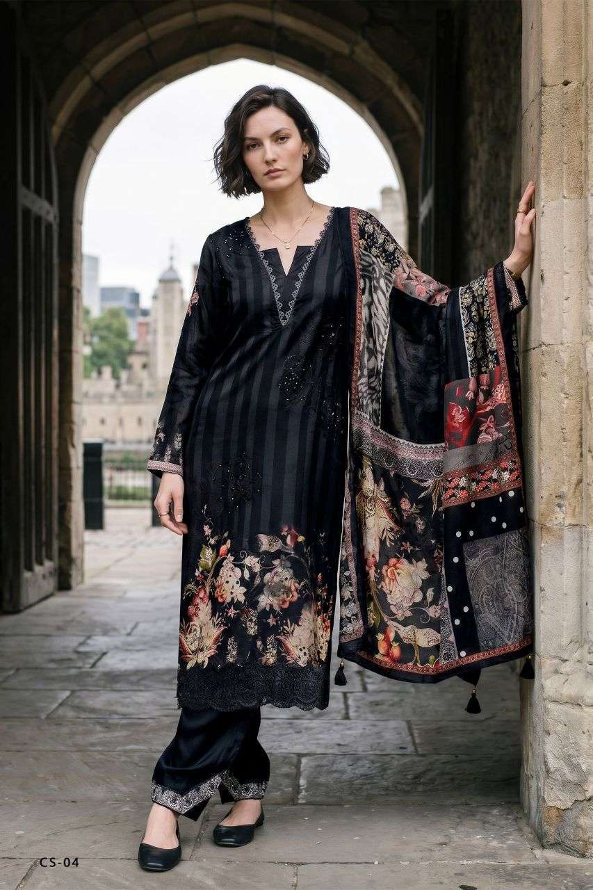 CASSANDRA SERIES 01 TO 04 BY VARSHA DESIGNER DIGITAL PRINTED AND HAND WORK VISCOSE MUSLIN SUITS ARE AVAILABLE AT WHOLESALE PRICE