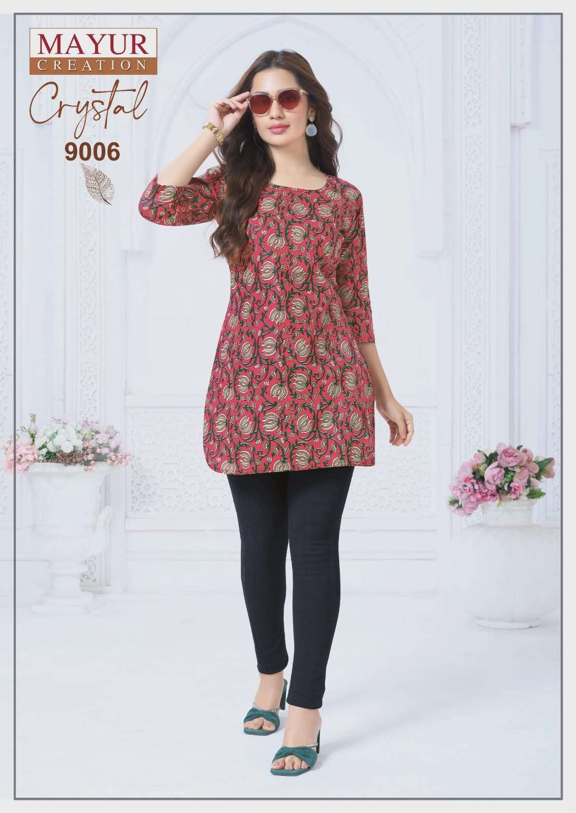 CRYSTAL VOL-9 SERIES 9001 TO 9012 BY MAYUR DESIGNER PRINTED POPLIN COTTON KURTIS ARE AVAILABLE AT WHOLESALE PRICE