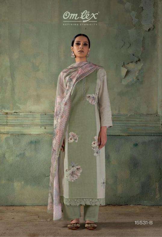 GAZLEEN SERIES 15531 BY OMTEX DESIGNER DIGITAL PRINTED AND EMBROIDERY WORK LAWN COTTON SUITS ARE AVAILABLE AT WHOLESALE PRICE