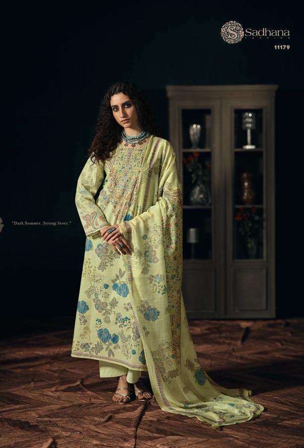 GULZAR SERIES 1181 TO 11186 BY SADHANA DESIGNER DIGITAL PRINTED AND KHATLI WORK MILNAZ COTTON SUITS ARE AVAILABLE AT WHOLESALE PRICE