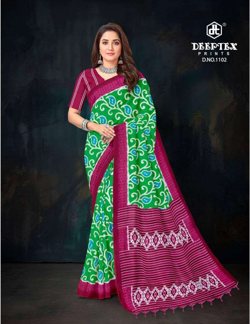 IKKAT SPECIAL VOL-11 SERIES 1101 TO 1110 SAREE BY DEEPTEX DESIGNER PRINTED COTTON SAREES ARE AVAILABLE AT WHOLESALE PRICE