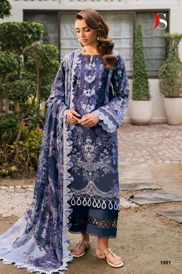 JADE ELARA VOL-2 SERIES 1891 TO 1896 BY DEEPSY DESIGNER PATCH EMBROIDERY WORK COTTON SUITS ARE AVAILABLE AT WHOLESALE PRICE