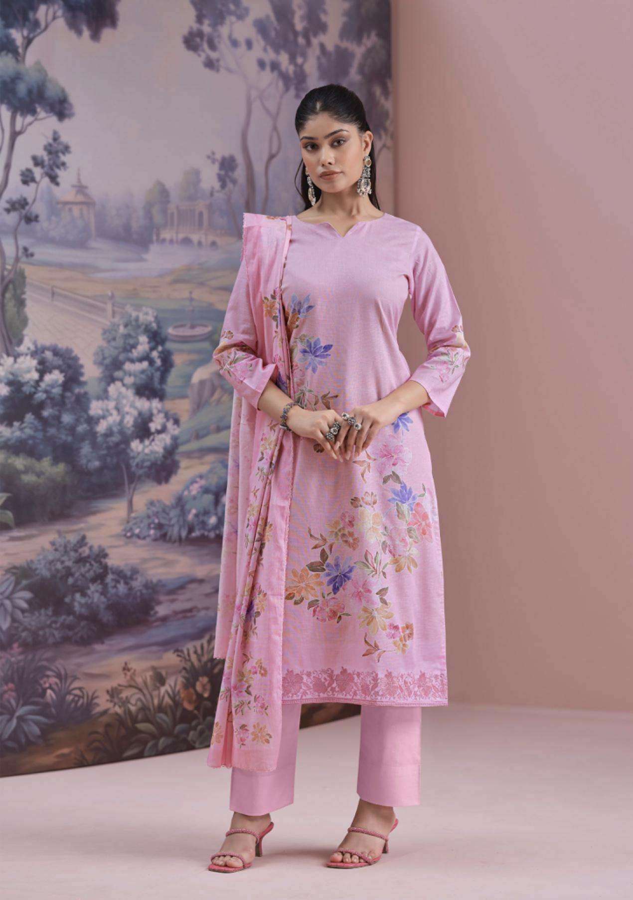 JASPREET SERIES 68001 TO 68004 BY KESAR DESIGNER DIGITAL PRINTED WITH EMBROIDERY AND HAND WORK LAWN COTTON SUITS ARE AVAILABLE AT WHOLESALE PRICE
