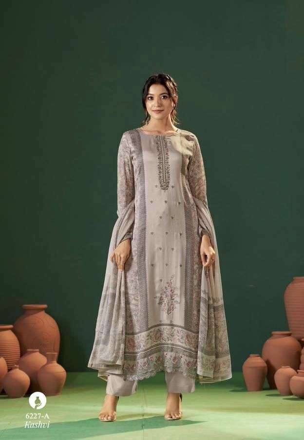 KASHVI SERIES 6227 BY SIMAR GLOSSY DESIGNER PRINTED AND WORK COTTON SUITS ARE AVAILABLE AT WHOLESALE PRICE