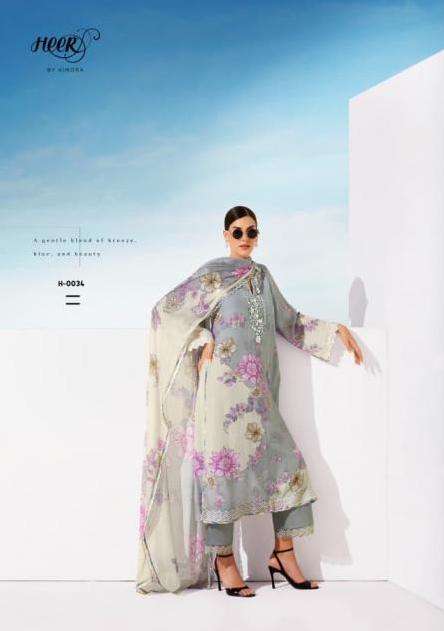 MARINA SERIES 031 TO 036 BY HEER KIMORA DESIGNER PRINTED AND CUTDANA WORK MUSLIN SUITS ARE AVAILABLE AT WHOLESALE PRICE