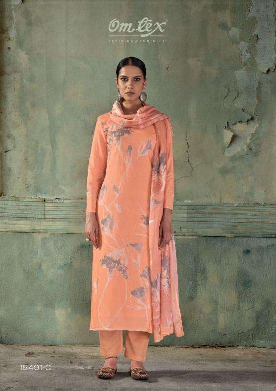 MEHER SERIES 15491 BY OMTEX DESIGNER DIGITAL PRINTED AND HAND WORK LAWN COTTON SUITS ARE AVAILABLE AT WHOLESALE PRICE