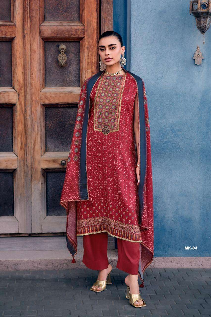 MEITTIKA SERIES 01 TO 04 BY VARSHA DESIGNER DIGITAL PRINTED AND HAND WORK VISCOSE MUSLIN SUITS ARE AVAILABLE AT WHOLESALE PRICE 
