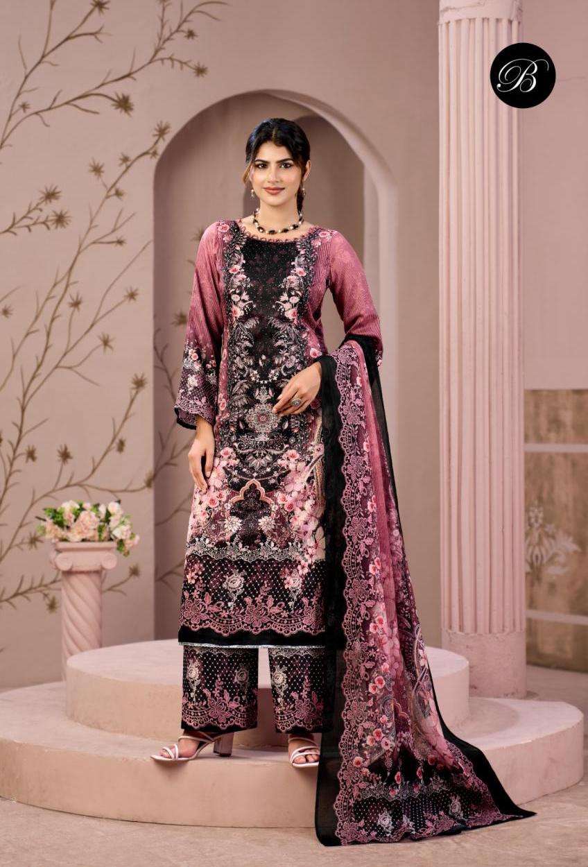 MOON LIGHT SERIES 978 BY BELLIZA DESIGNER DIGITAL PRINTED AND WORK ZAM COTTON SUITS ARE AVAILABLE AT WHOLESALE PRICE