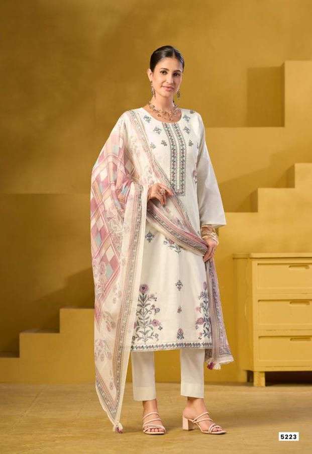 MORNEE SERIES 5221 TO 5224 BY IBIZA DESIGNER EMBROIDERY WORK LAWN COTTON SUITS ARE AVAILABLE AT WHOLESALE PRICE