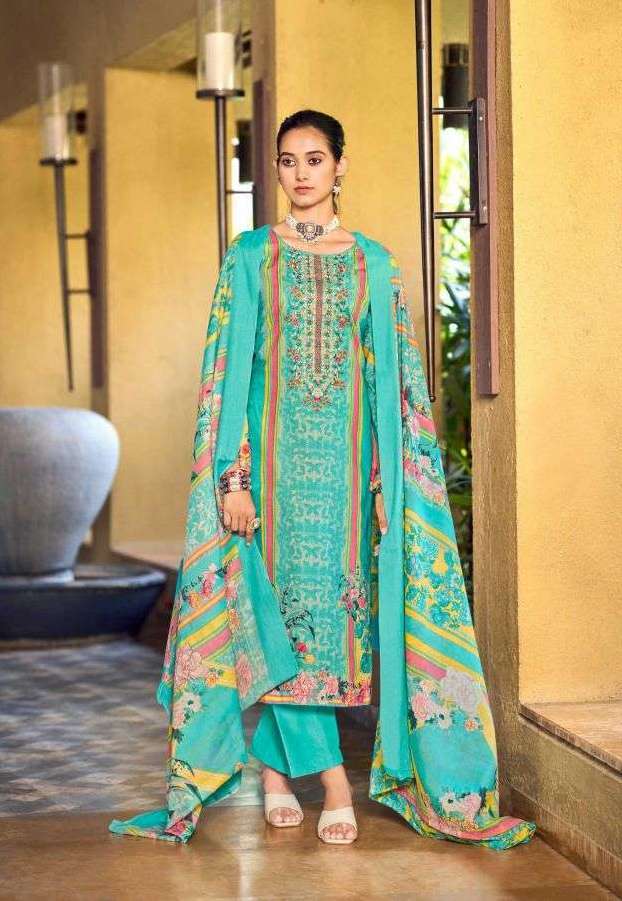 MUSAFIR VOL-33 SERIES 1001 TO 1006 BY RINAZ ARTS DESIGNER DIGITAL PRINTED AND EMBROIDERY WORK CAMBRIC COTTON LAWN SUITS ARE AVAILABLE AT WHOLESALE PRICE