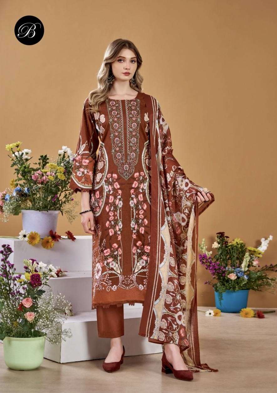 NAIRA VOL-145 SERIES 985 BY BELLIZA DESIGNER PRINTED AND WORK COTTON SUITS ARE AVAILABLE AT WHOLESALE PRICE
