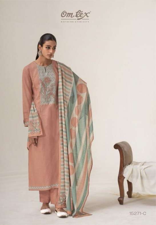 NAKSHIKAAM SERIES 15271 BY OMTEX DESIGNER DIGITAL PRINTED AND HAND WORK LAWN COTTON SUITS ARE AVAILABLE AT WHOLESALE PRICE 