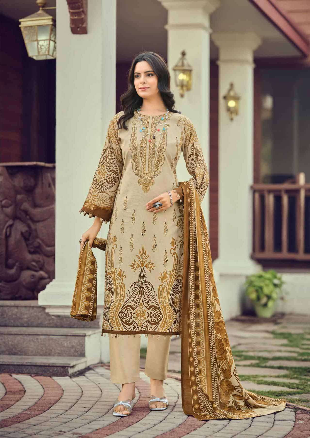 NEEDLE WONDER VOL-12 SERIES 1147 BY ROMANI DESIGNER PRINTED AND WORK SOFT COTTON SUITS ARE AVAILABLE AT WHOLESALE PRICE