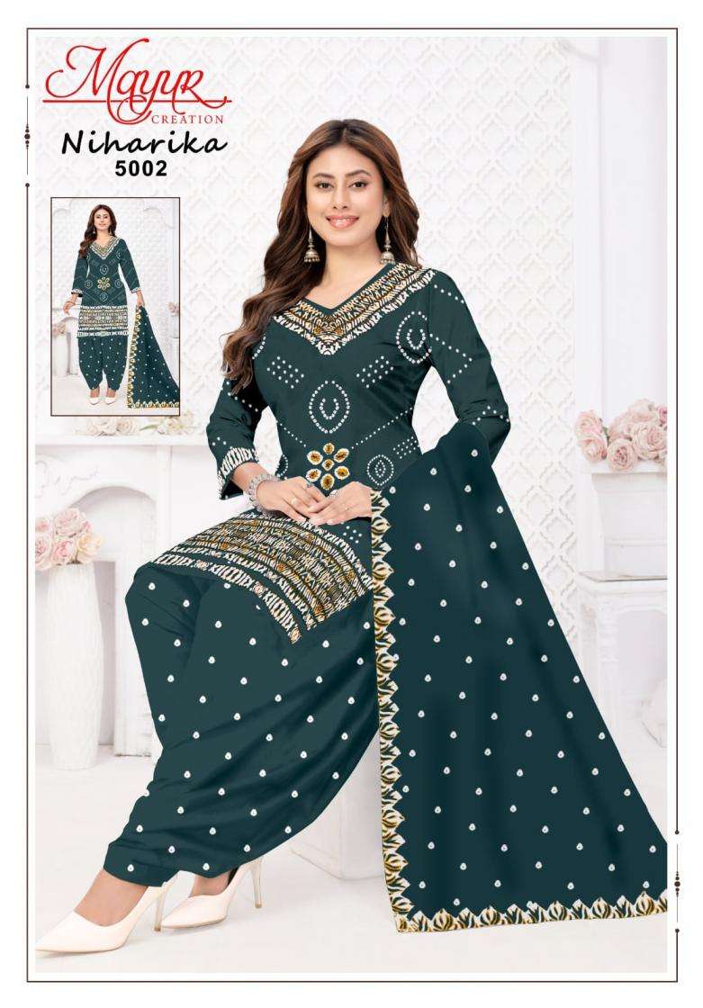 NIHARIKA VOL-5 SERIES 5001 TO 5010 BY MAYUR DESIGNER PRINTED COTTON SUITS ARE AVAILABLE AT WHOLESALE PRICE