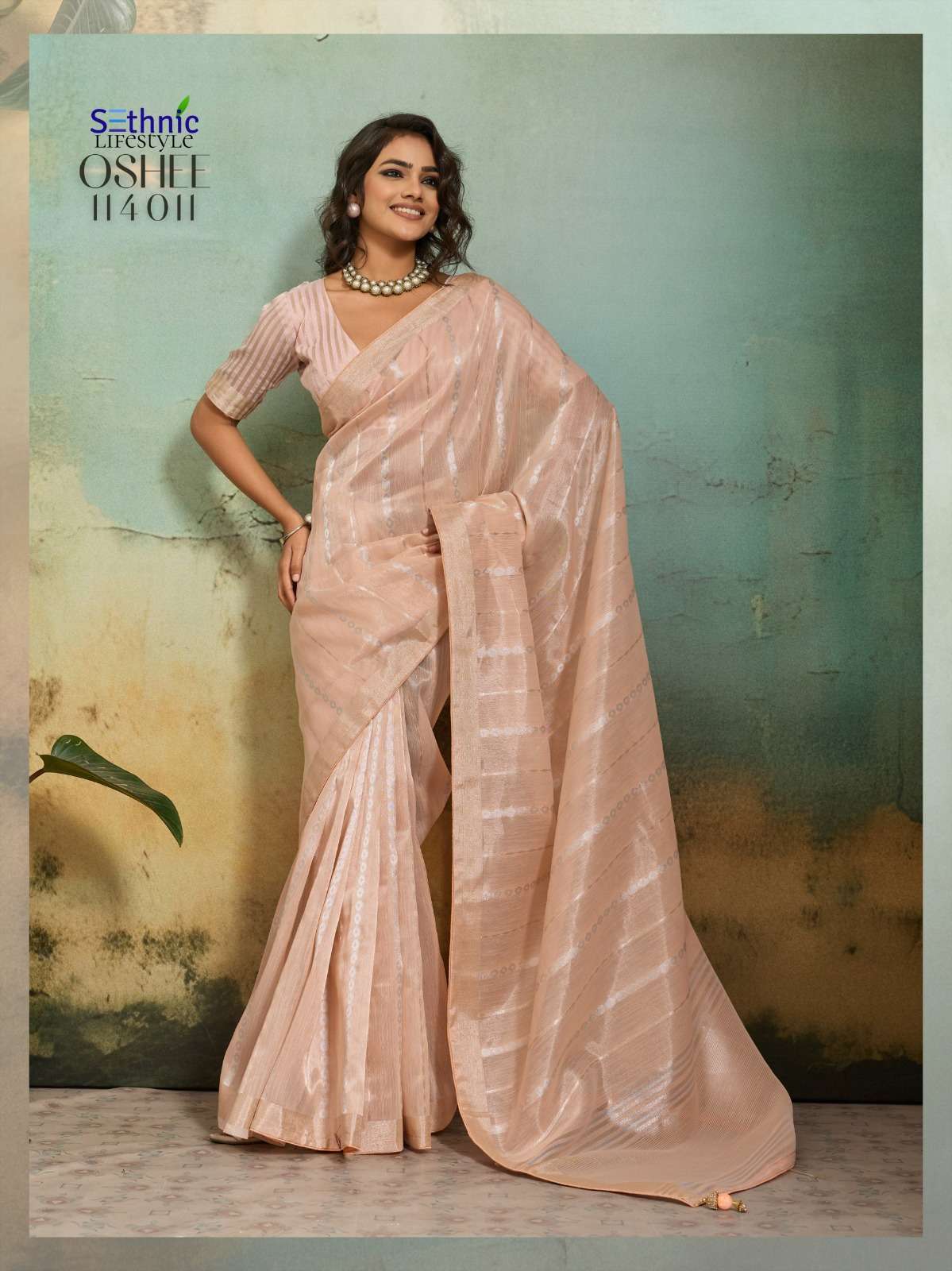 OSHEE FLEX SERIES 114010 TO 114013 SAREE BY SETHNIC DESIGNER TISSUE LINEN SILK SAREES ARE AVAILABLE AT WHOLESALE PRICE