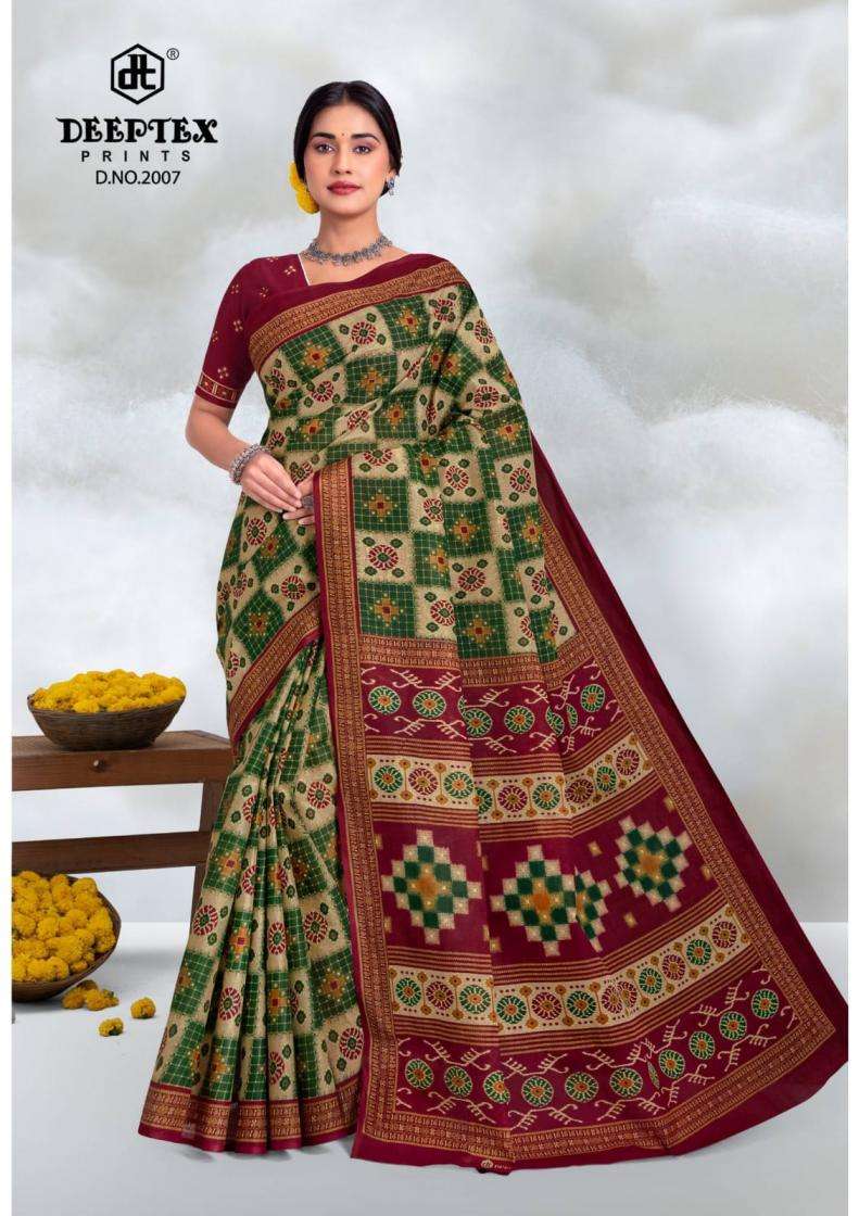 PRIME TIME VOL-20 SERIES 2001 TO 2010 SAREE BY DEEPTEX DESIGNER PRINTED COTTON SAREES ARE AVAILABLE AT WHOLESALE PRICE