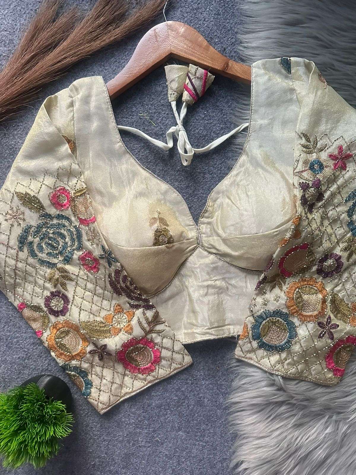 READYMADE BLOUSE SERIES 424 DESIGNER EMBROIDERY WORK VISCOSE COSMOS SILK READYMADE BLOUSE ARE AVAILABLE AT WHOLESALE PRICE