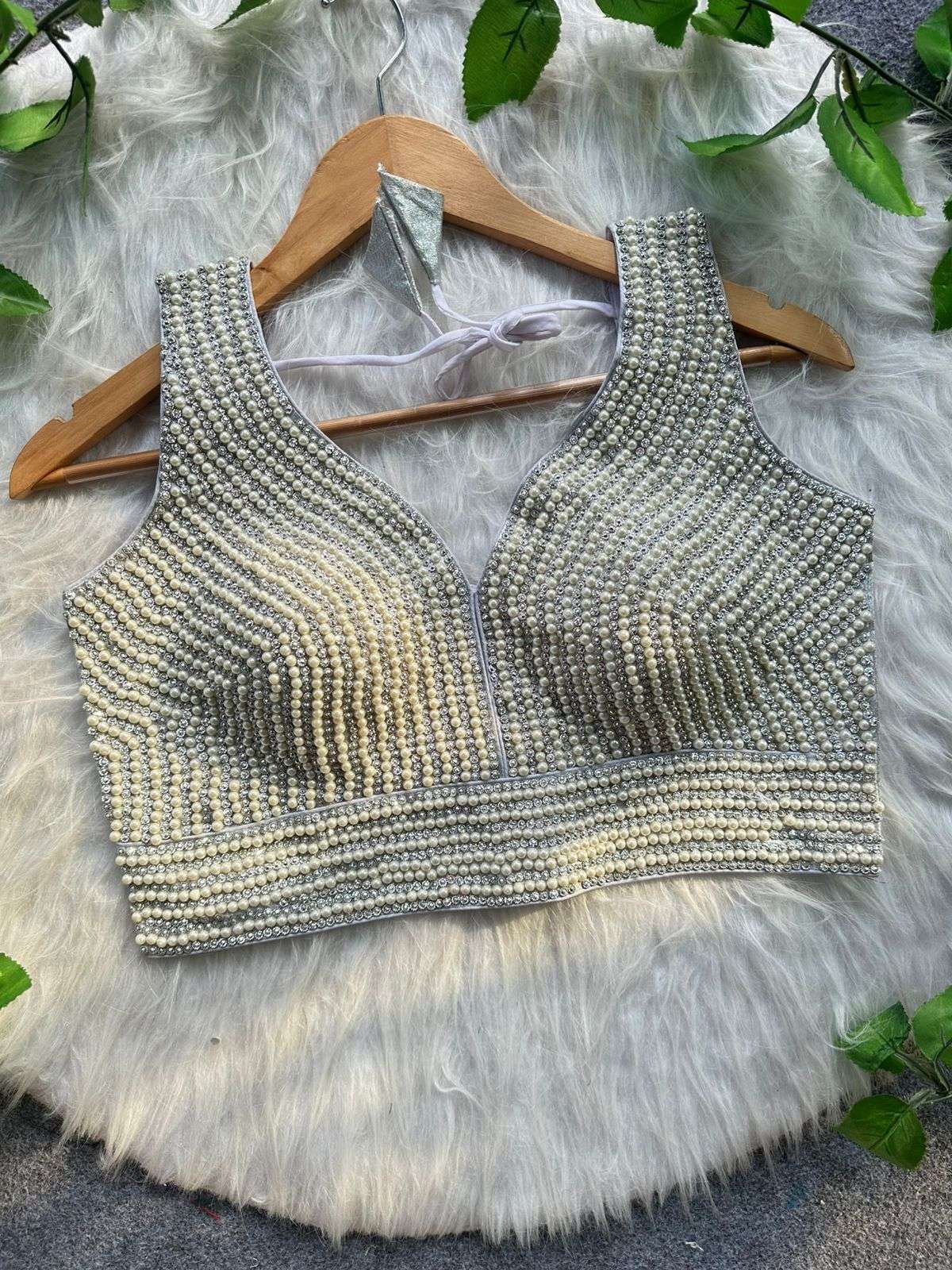 READYMADE BLOUSE SERIES 428 DESIGNER HANDCRAFTED PEARL WORK SILK READYMADE BLOUSE ARE AVAILABLE AT WHOLESALE PRICE 