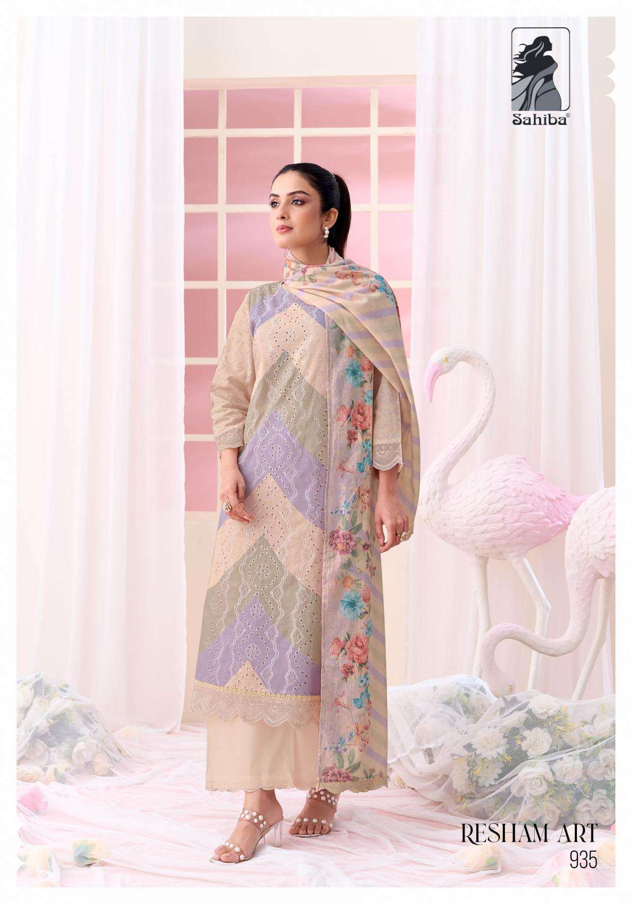 RESHAM ART SERIES 900 BY SAHIBA DESIGNER DIGITAL PRINTED AND EMBROIDERY WORK COTTON SUITS ARE AVAILABLE AT WHOLESALE PRICE