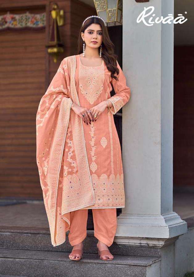 RUTBA SERIES 4180 TO 4187 BY RIVAA DESIGNER JAMDANI JACQUARD SUITS ARE AVAILABLE AT WHOLESALE PRICE