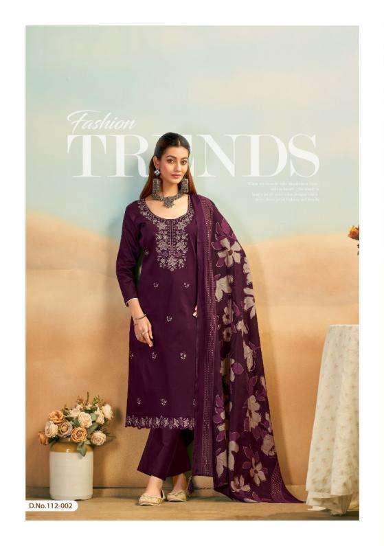 SHAFINAZ SERIES 112 BY RADHIKA AZARA DESIGNER EMBROIDERY WORK HEAVY ZAM SUITS ARE AVAILABLE AT WHOLESALE PRICE