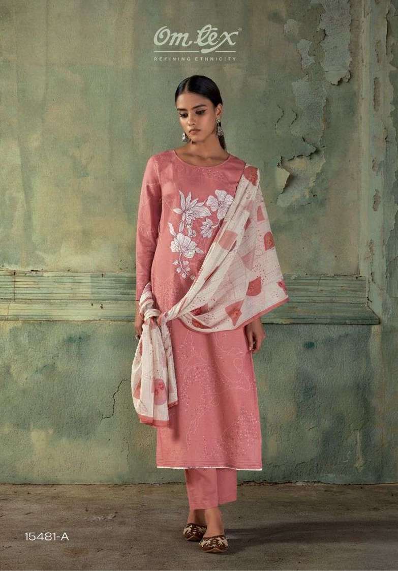 SAINA SERIES 15481 BY OMTEX DESIGNER DIGITAL PRINTED AND EMBROIDERY WORK LAWN COTTON SUITS ARE AVAILABLE AT WHOLESALE PRICE