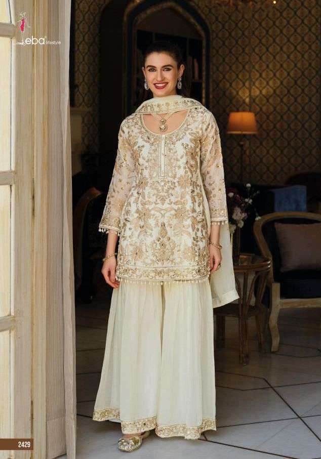 SAJDAH SERIES 2428 TO 2429 BY EBA DESIGNER BEADS WORK READYMADE SUITS ARE AVAILABLE AT WHOLESALE PRICE