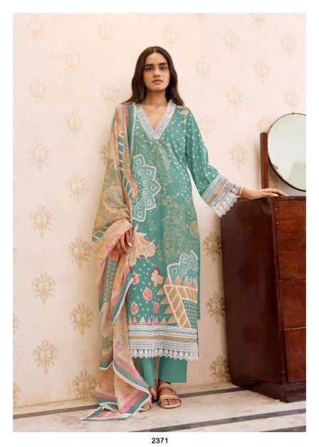 SAJNI SERIES 2371 TO 2374 BY KIMORA DESIGNER DIGITAL PRINT AND WORK LAWN COTTON SUITS ARE AVAILABLE AT WHOLESALE PRICE
