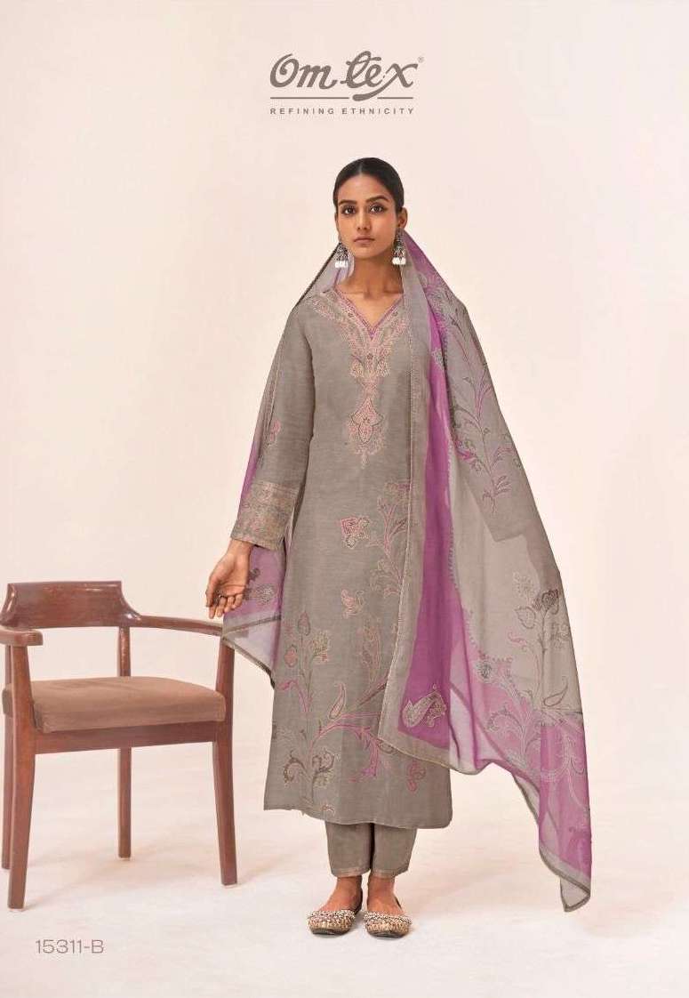 SINHASAN SERIES 15311 BY OMTEX DESIGNER DIGITAL PRINTED LINEN JACQUARD SUITS ARE AVAILABLE AT WHOLESALE PRICE