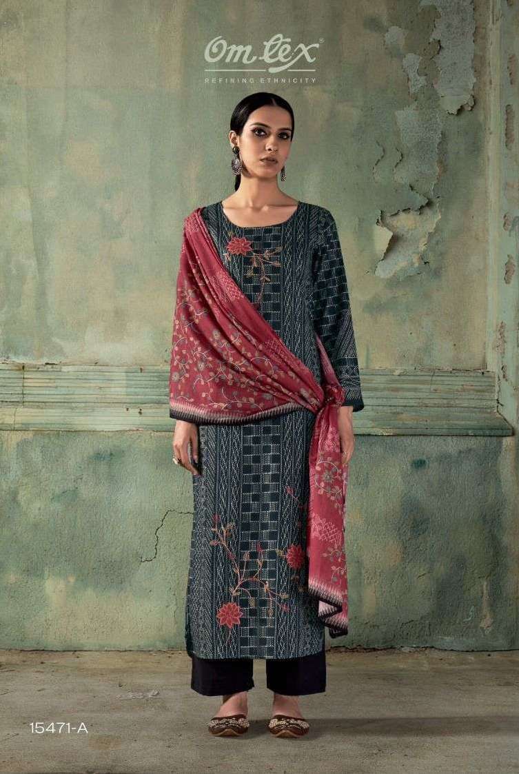 SOHNI SERIES 15471 BY OMTEX DESIGNER PRINTED AND EMBROIDERY WORK COTTON LAWN SUITS ARE AVAILABLE AT WHOLESALE PRICE