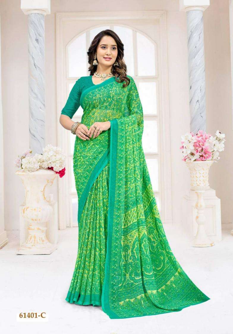 STAR CHIFFON VOL-227 SERIES 61401 TO 61403 SAREE BY RUCHI DESIGNER PRINTED CHIFFONE SAREES ARE AVAILABLE AT WHOLESALE PRICE