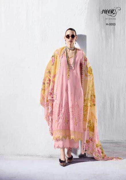 STARDOM SERIES 0051 TO 0056 BY HEER KIMORA DESIGNER RESHAM EMBROIDERY WORK COTTON LAWN SUITS ARE AVAILABLE AT WHOLESALE PRICE