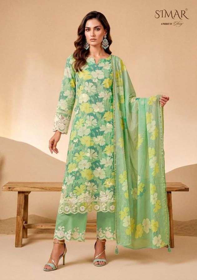 VASTRIKA SERIES 10148 BY SIMAR GLOSSY DESIGNER DIGITAL PRINTED AND EMBROIDERY WORK MUL SUITS ARE AVAILABLE AT WHOLESALE PRICE