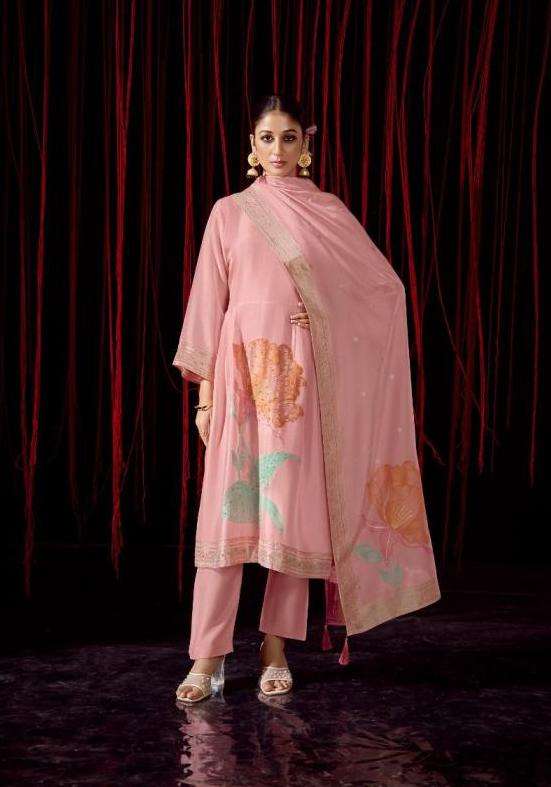 VEDS SERIES 1001 TO 1006 BY RAAZI DESIGNER HAND WORK BEMBERG WOVEN SILK JACQUARD SUITS ARE AVAILABLE AT WHOLESALE PRICE