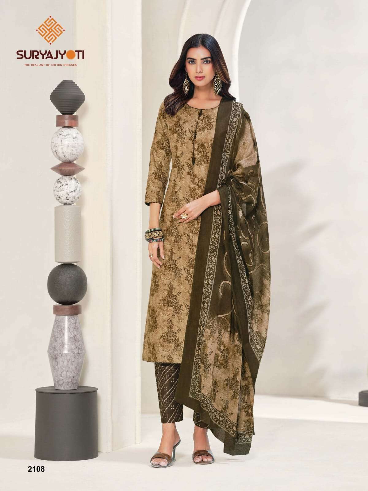 ZION COTTON VOL-21 SERIES 2101 TO 2116 BY SURYAJYOTI DESIGNER PRINTED COTTON SUITS ARE AVAILABLE AT WHOLESALE PRICE