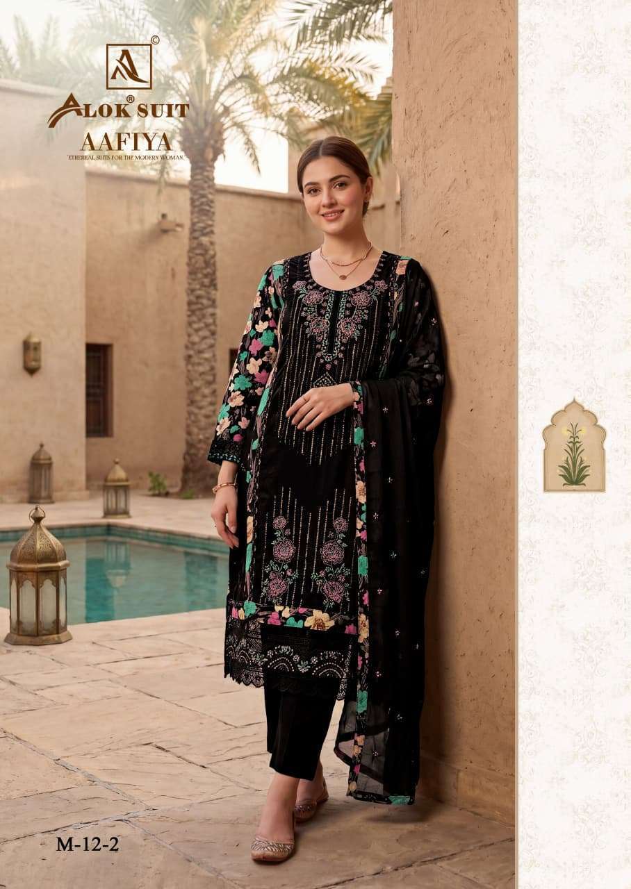 AAFIYA SERIES 1001 TO 1006 BY ALOK SUITS DESIGNER EMBROIDERY WORK VISCOSE RAYON SUITS ARE AVAILABLE AT WHOLESALE PRICE