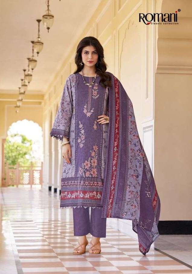 AARZU VOL-34 SERIES 1154 BY ROMANI DESIGNER PRINTED AND WORK SOFT COTTON SUITS ARE AVAILABLE AT WHOLESALE PRICE