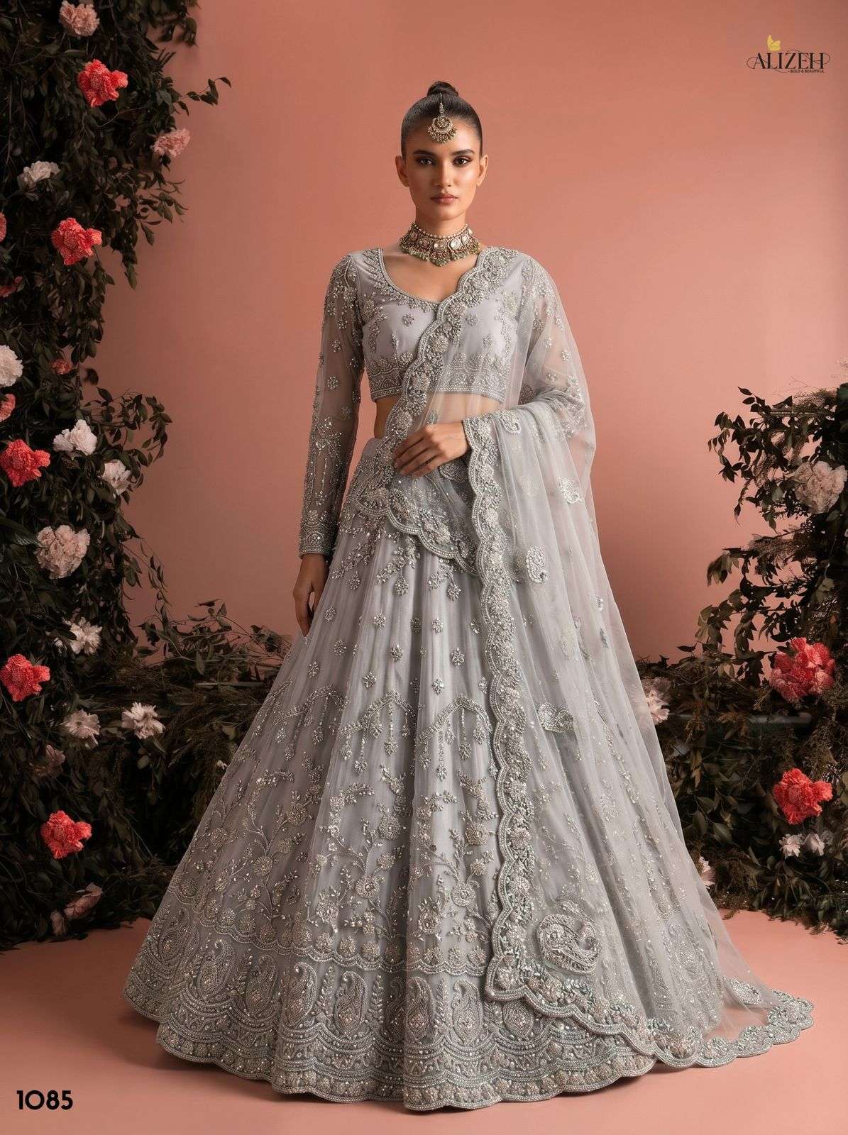 ALIZEH SERIES 1085 TO 1090 DESIGNER HEAVY WORK BUTTERFLY PARTY WEAR LEHENGA CHOLI ARE AVAILABLE AT WHOLESALE PRICE