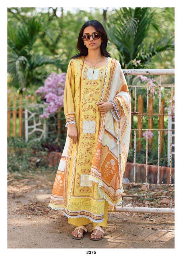 BAHAAR SERIES 2375 TO 2378 BY KIMORA DESIGNER PRINTED AND WORK COTTON SUITS ARE AVAILABLE AT WHOLESALE PRICE 