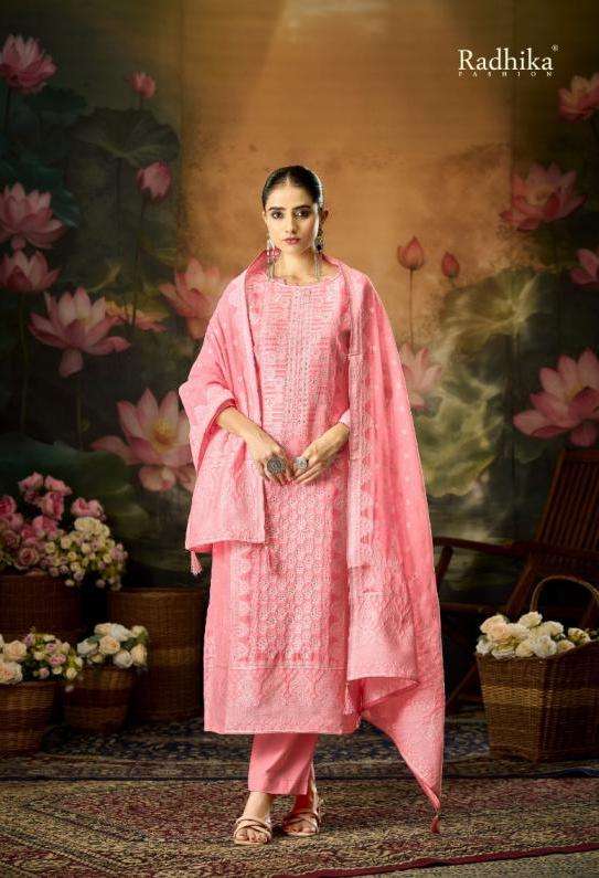 BANARASI ADAH VOL-12 SERIES 98001 TO 98006 BY AZARA RADHIKA DESIGNER COTTON JACQUARD SUITS ARE AVAILABLE AT WHOLESALE PRICE