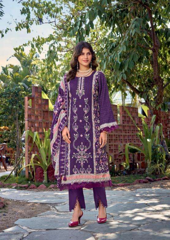BIN SAEED VOL-6 SERIES 1001 TO 1006 BY LEVISHA DESIGNER PRINTED AND EMBROIDERY WORK LAWN CAMBRIC COTTON SUITS ARE AVAILABLE AT WHOLESALE PRICE