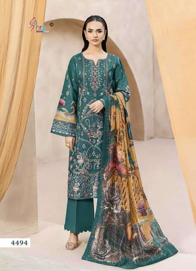 CHEVRON PREMIUM COLLECTION VOL-16 SERIES 4491 TO 4198 BY SHREE FABS DESIGNER WITH PRINTED AND WORK COTTON SUITS ARE AVAILABLE AT WHOLESALE PRICE