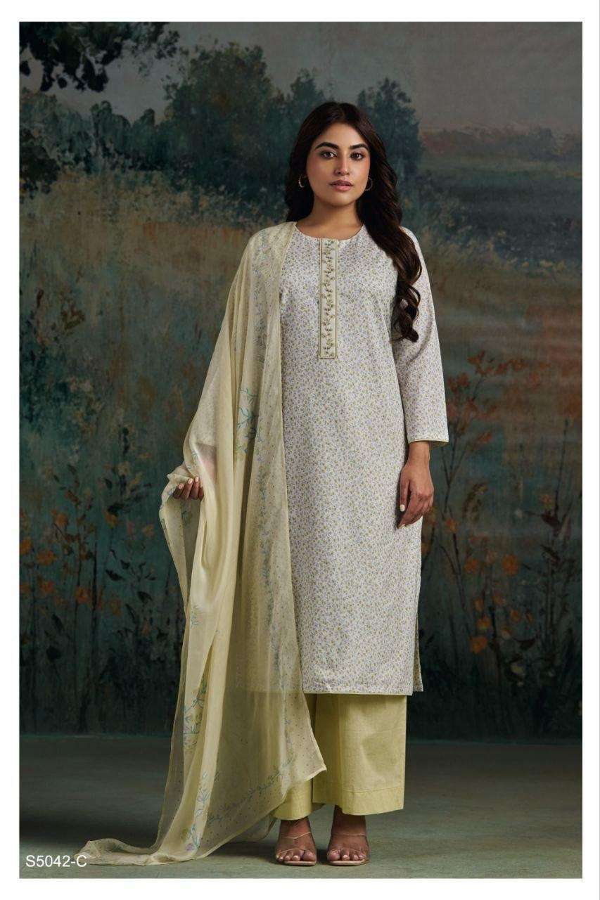 EKANTA SERIES 5042 BY GANGA DESIGNER PRINTED COTTON SUITS ARE AVAILABLE AT WHOLESALE PRICE