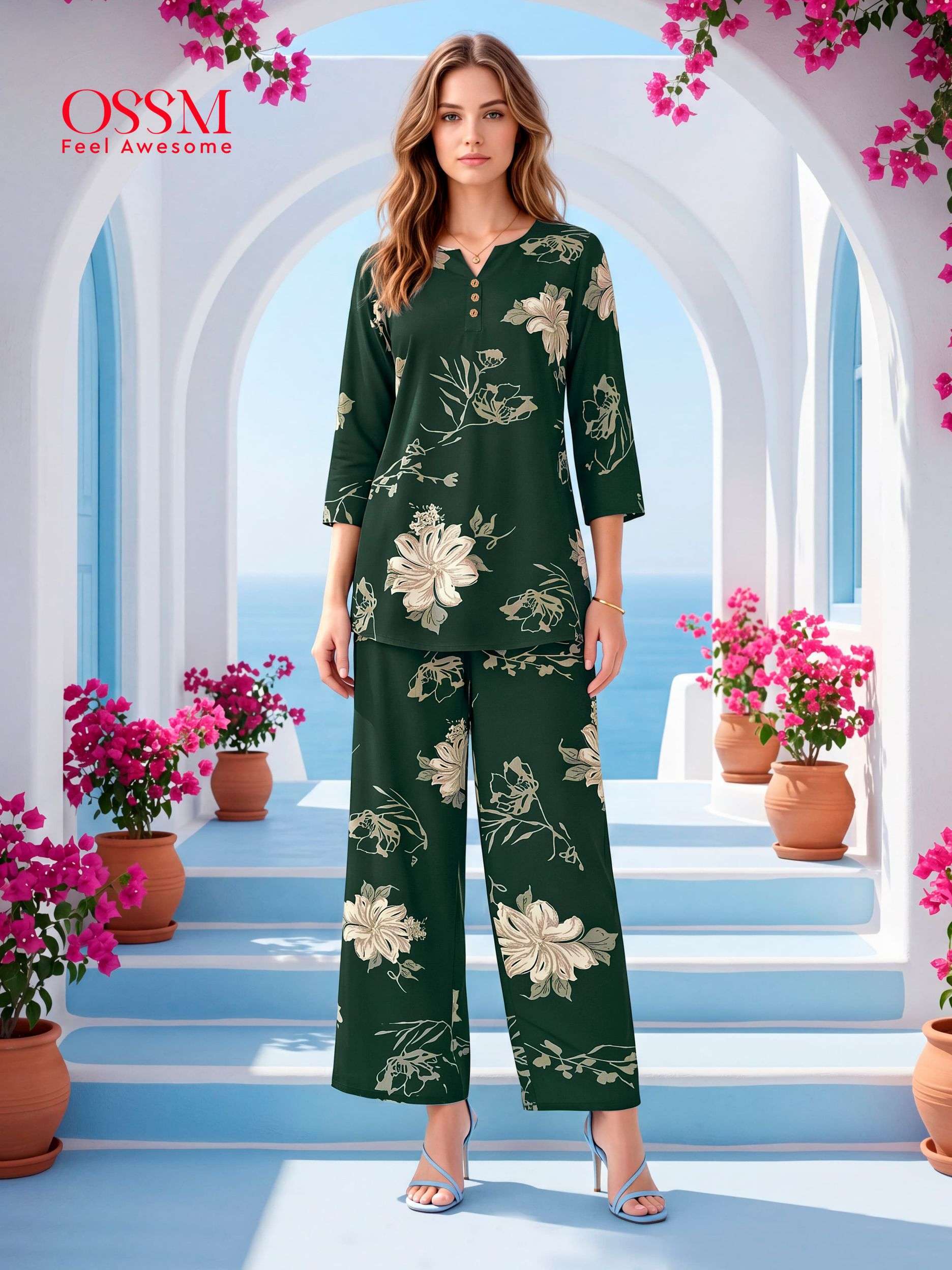 GLAMOUR VOL-2 SERIES 201 TO 206 BY OSSM DESIGNER DISCHARGE PRINT RAYON CO ORD SETS ARE AVAILABLE AT WHOLESALE PRICE